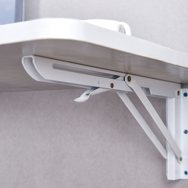 Wall Mounted Folding Table, Floating Desk for Laundry Room, Fold Down Table for Small Space, Foldable Wall Desk for Kitchen, Bathroom, Bedroom, White