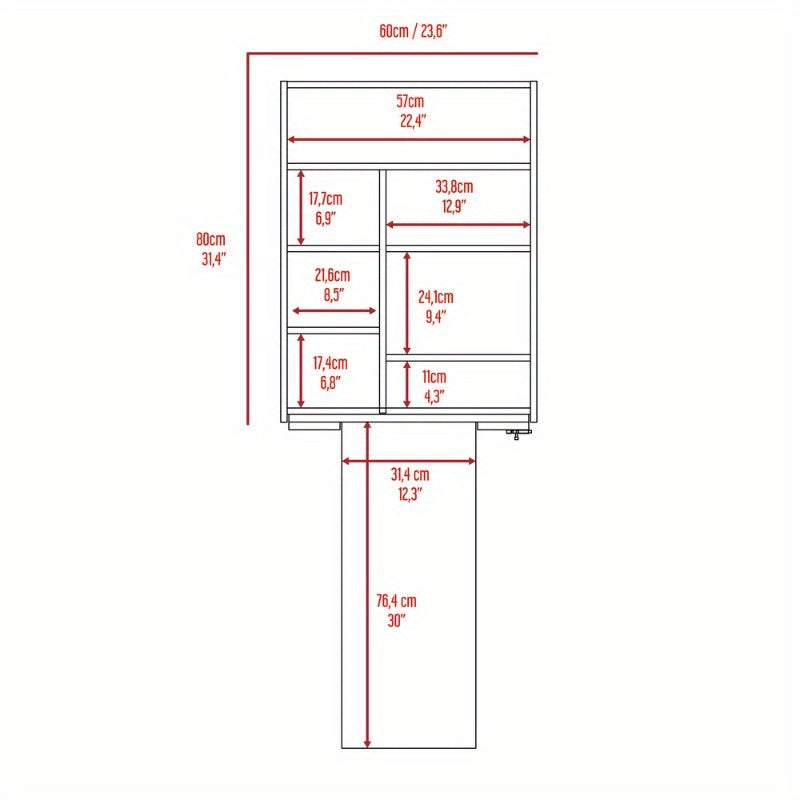 Wall-Mounted Foldable Table with Multiple Shelves - Space-Saving Modern Design, No Assembly Required, Durable Non-Wood Material, White - Ideal for Small Kitchens, Apartments & Contemporary Decor