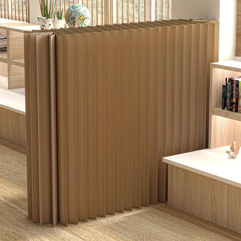 A Foldable Screen Made of Kraft Paper That Serves As a Room Divider, Suitable for Bedrooms And Adaptable for Use in Offices, Living Areas, And Beauty Salons