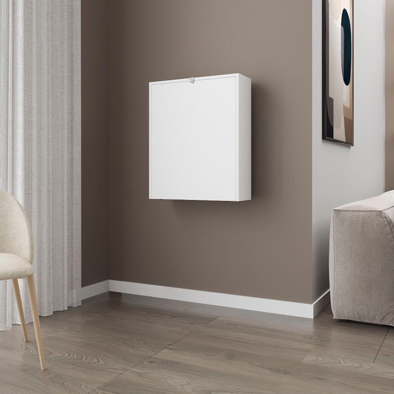 Aguila Wall-Mounted Drop-Leaf Table - Modern Space-Saving Design, No Assembly Required, Durable Non-Wood Material, White Finish for Small Spaces & Contemporary Decor, Versatile Interior Furniture, Minimalist Design, Functional Design