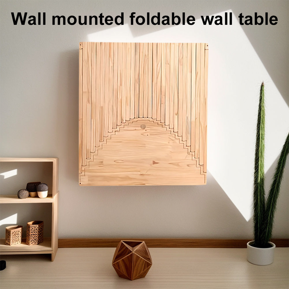 Space Saving Wall Mounted Folding Table - Foldable Desk with Natural -Like End, No Assembly Needed, Compact Minimalist Design for Home Office, Kitchen, Living Room - Workspace Furniture, Office Furniture, Contemporary Furniture, Sturdy Build