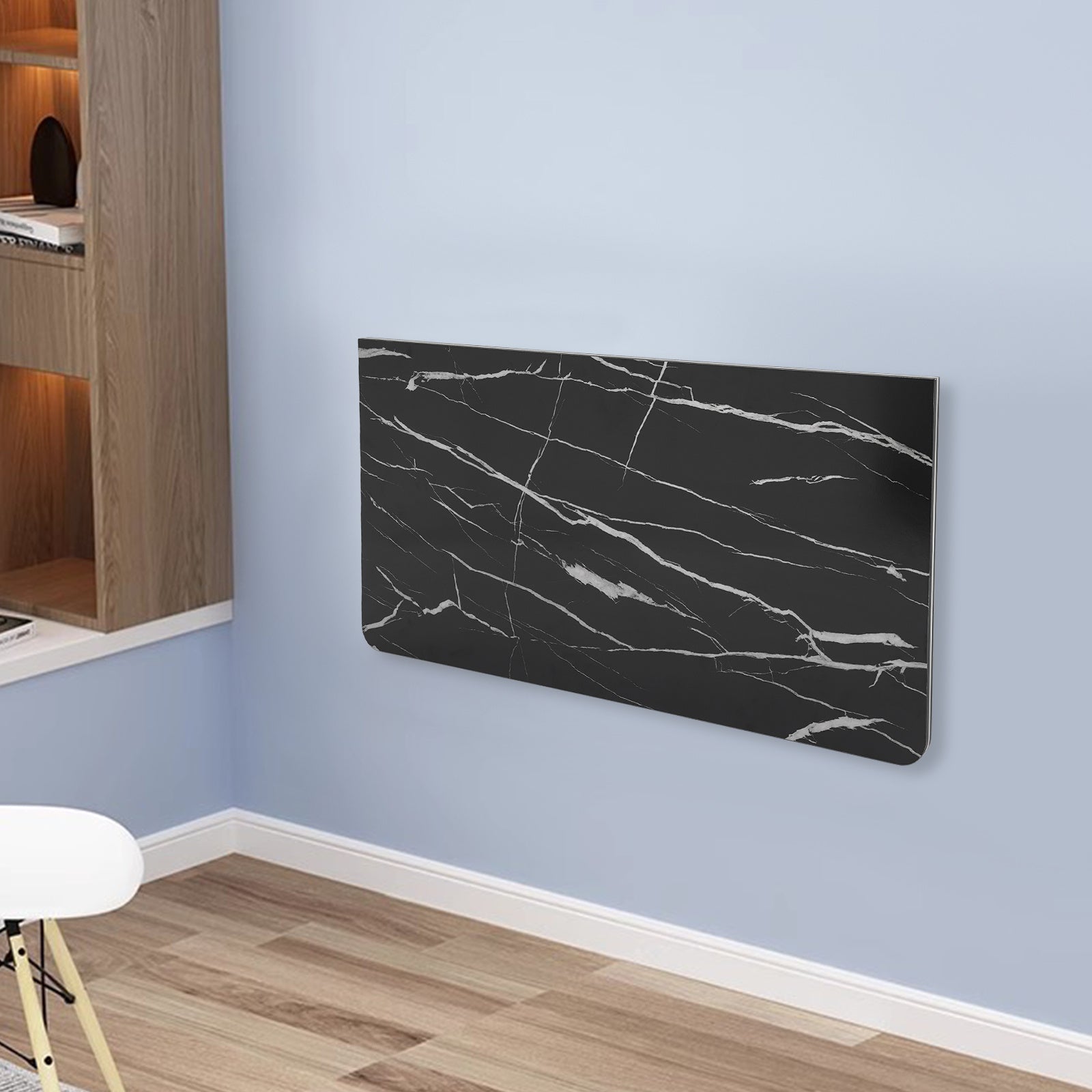 31.5x15.75inch Wall Mounted Folding Table - Black, High-quality, Decoration, Suitable for A Bedroom, Living Room, Study, Kitchen, Balcony, Laundry Room, Lounge, Bar, Restaurant, Coffee Shop, Food Storage Room, Garage, and Other Places, Wood, Black