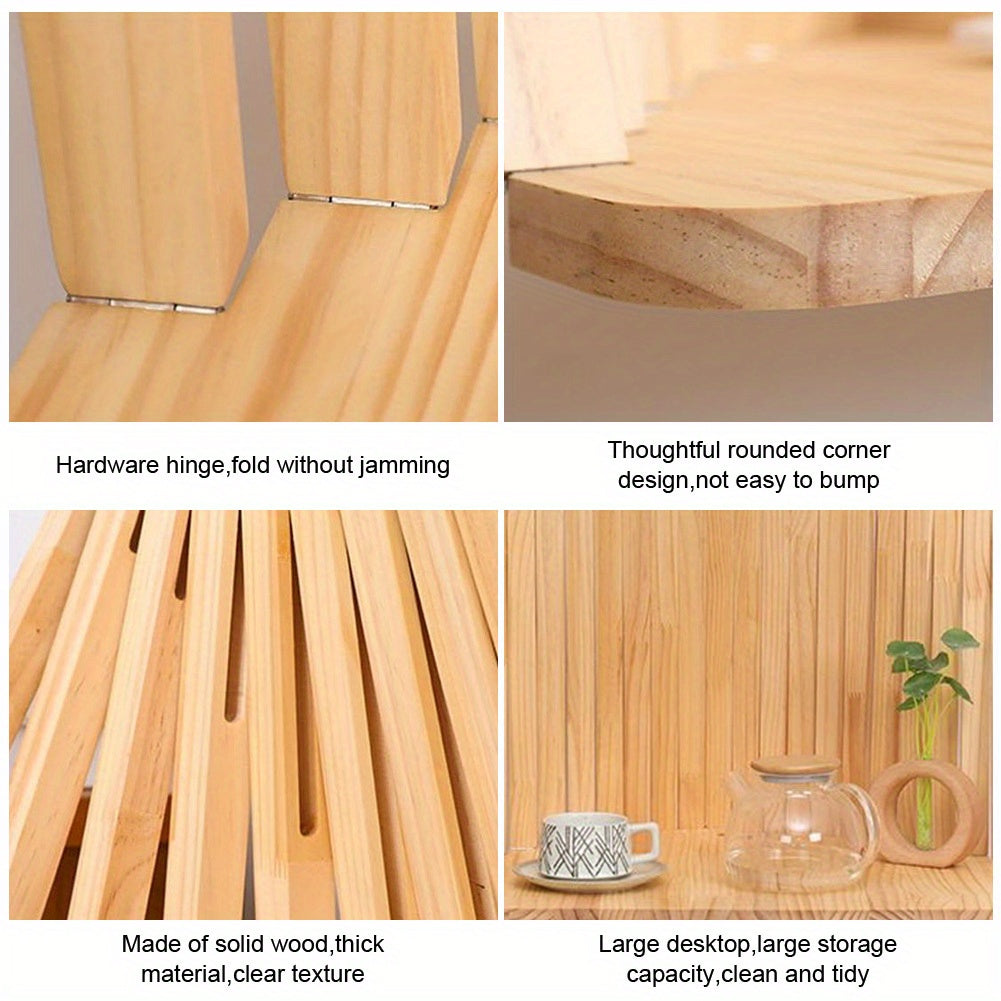 Space Saving Wall Mounted Folding Table - Foldable Desk with Natural -Like End, No Assembly Needed, Compact Minimalist Design for Home Office, Kitchen, Living Room - Workspace Furniture, Office Furniture, Contemporary Furniture, Sturdy Build