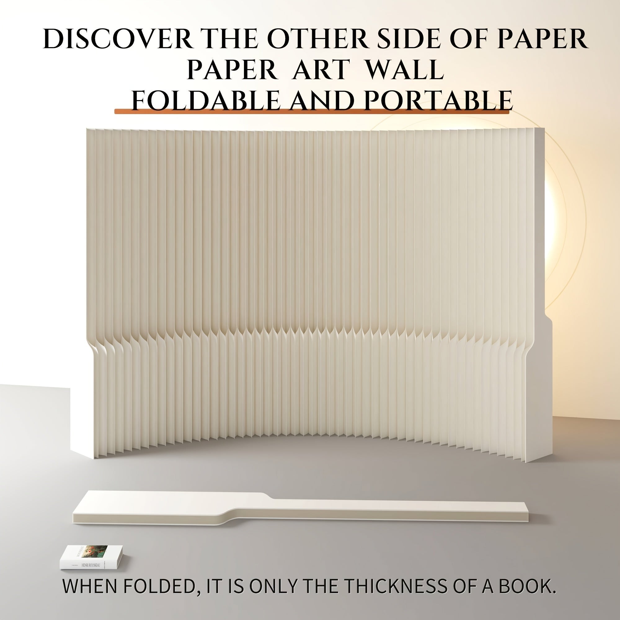 A Folding Screen Made of Kraft Paper, Suitable for Bedrooms, Can Be Used in Various Settings Such As Offices, Living Rooms, And Beauty Salons