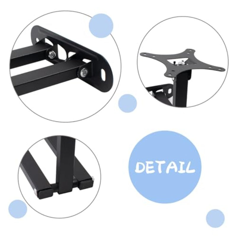 Compact Circular Side Table with a Foldable Bracket, Designed for Wall Mounting. This Telescopic And Adjustable Desk Support Is Ideal for a Floating Nightstand, Mini Coffee Table