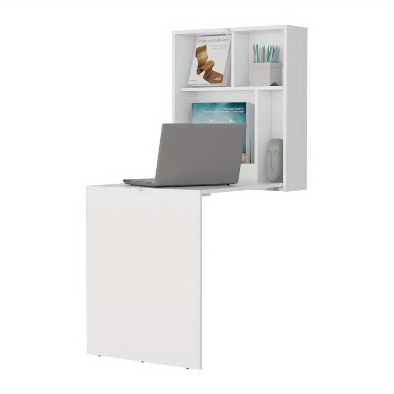 Aguila Wall-Mounted Drop-Leaf Table - Modern Space-Saving Design, No Assembly Required, Durable Non-Wood Material, White Finish for Small Spaces & Contemporary Decor, Versatile Interior Furniture, Minimalist Design, Functional Design