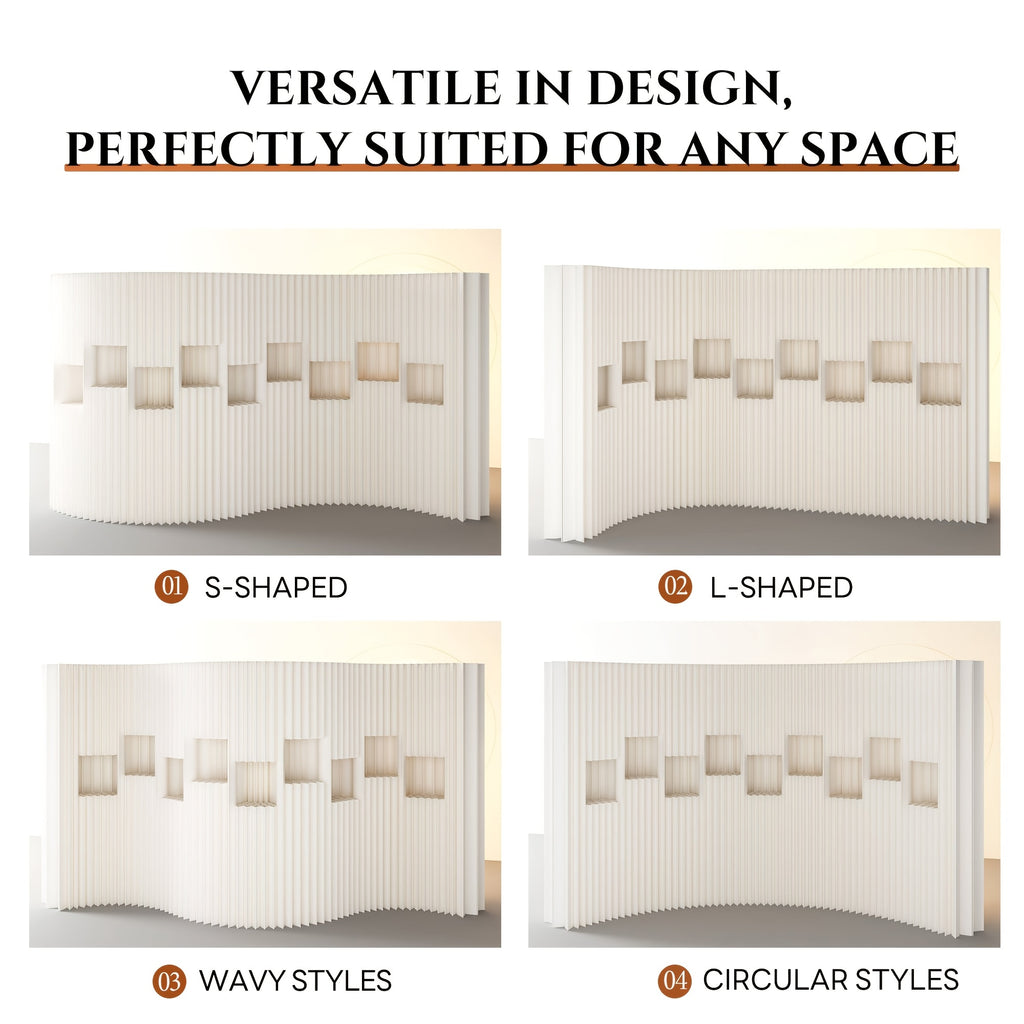 Foldable Kraft Paper Screen Partition, Ideal for Office Divisions, Entryway Separators And Bedroom Space Dividers. Easy to Install And Self-assemble.
