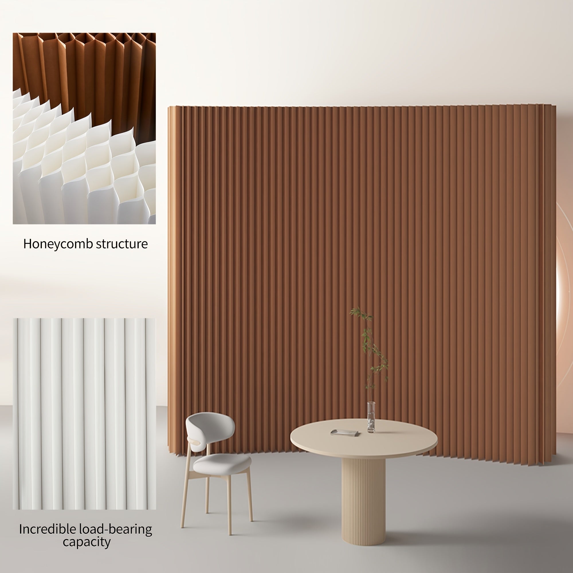 A Foldable Screen Made of Kraft Paper That Serves As a Room Divider, Suitable for Bedrooms And Adaptable for Use in Offices, Living Areas, And Beauty Salons