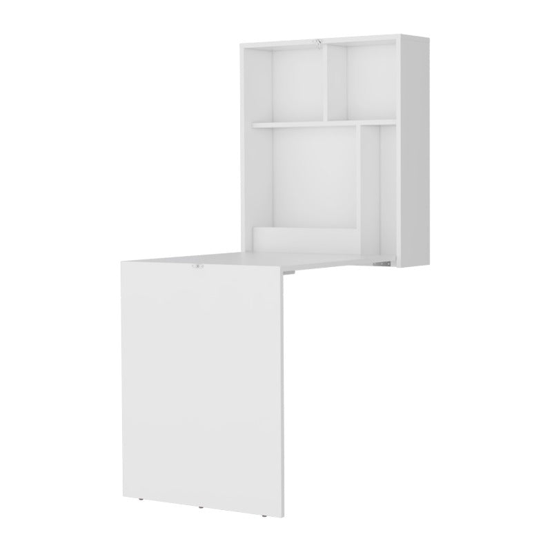 Aguila Wall-Mounted Drop-Leaf Table - Modern Space-Saving Design, No Assembly Required, Durable Non-Wood Material, White Finish for Small Spaces & Contemporary Decor, Versatile Interior Furniture, Minimalist Design, Functional Design