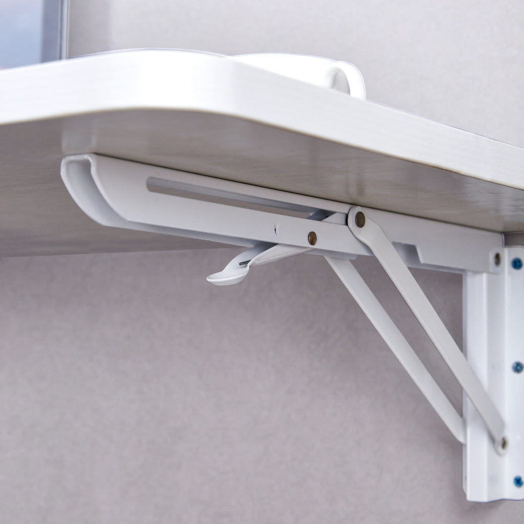Wall-Mounted Foldable Desk for Laundry& Small Spaces, Floating Fold-Down Table for Kitchen, Bathroom, Bedroom- Compact, Space-Saving, White