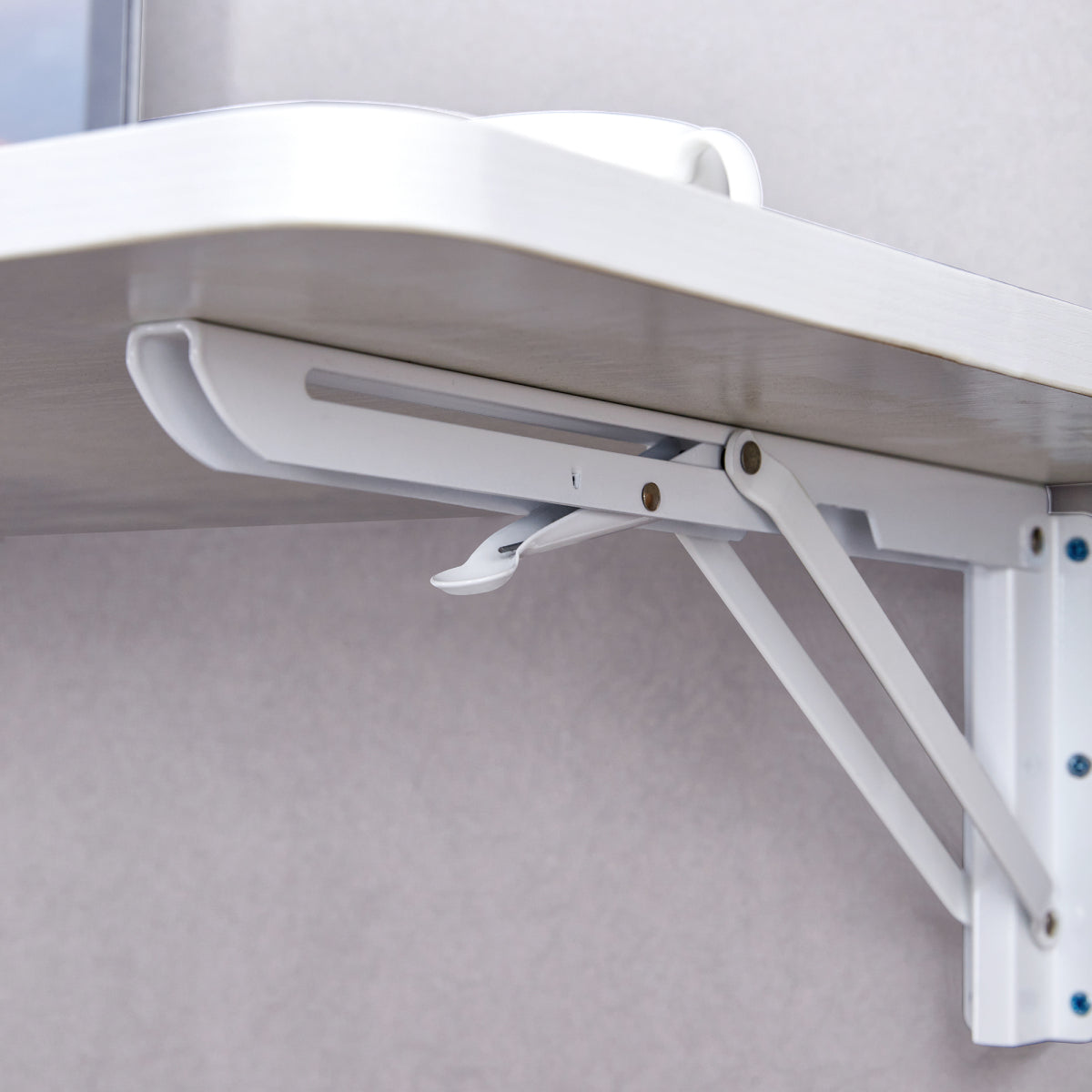 Wall-Mounted Foldable Desk for Laundry& Small Spaces, Floating Fold-Down Table for Kitchen, Bathroom, Bedroom- Compact, Space-Saving, White