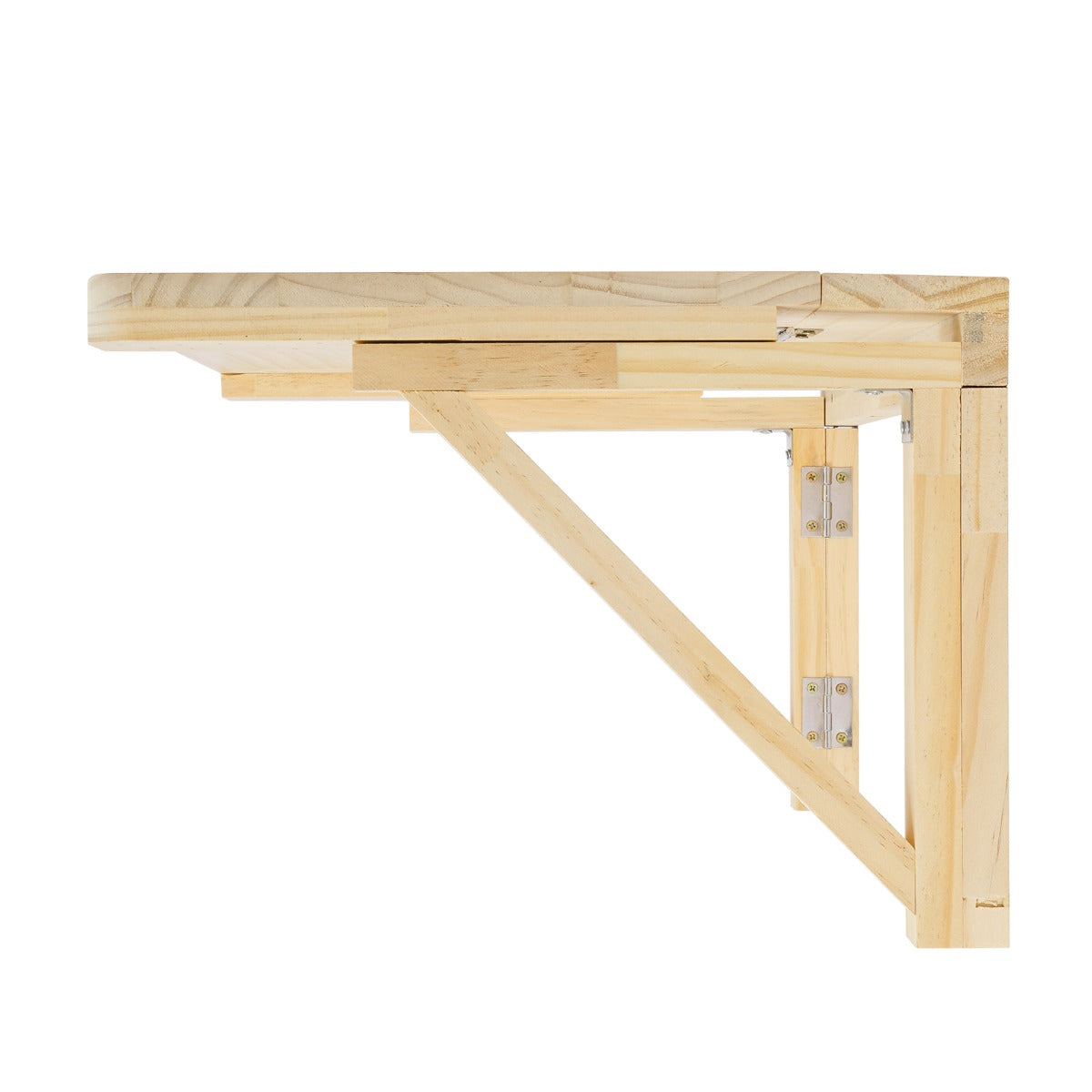 Large Wall-Mounted Folding Table with Triangular Tabletop - Space-Saving Foldable Design Suitable for Homes\u002FOffices\u002FStudies\u002FKitchens - Easy-Install Wood Color Table (Painted)