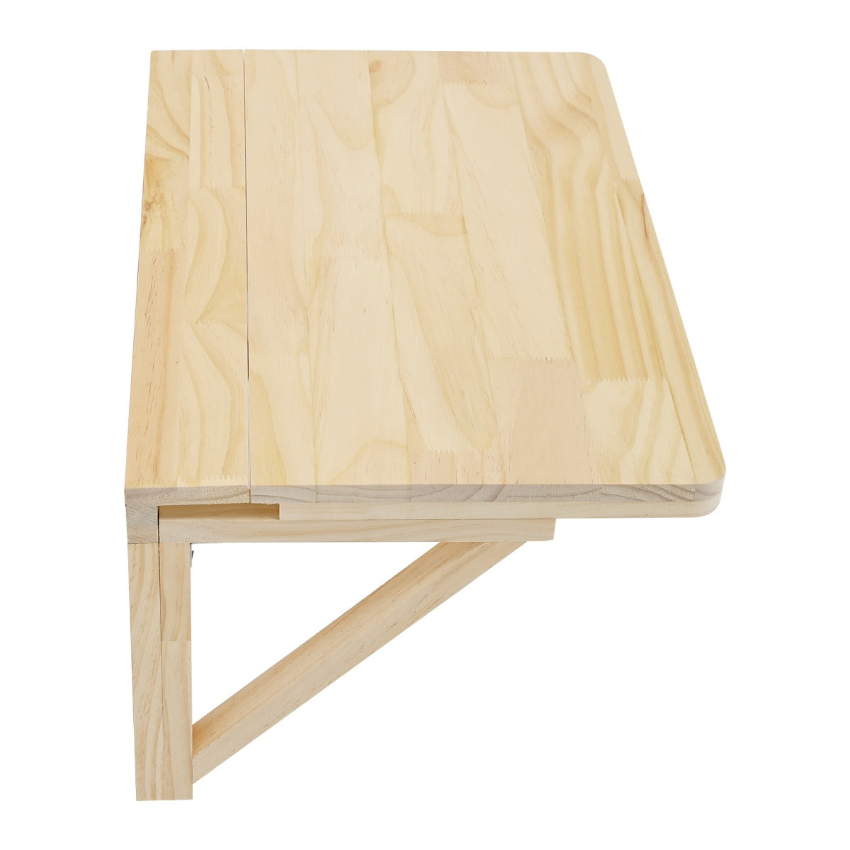 Large Wall-Mounted Folding Table with Triangular Tabletop - Space-Saving Foldable Design Suitable for Homes\u002FOffices\u002FStudies\u002FKitchens - Easy-Install Wood Color Table (Painted)