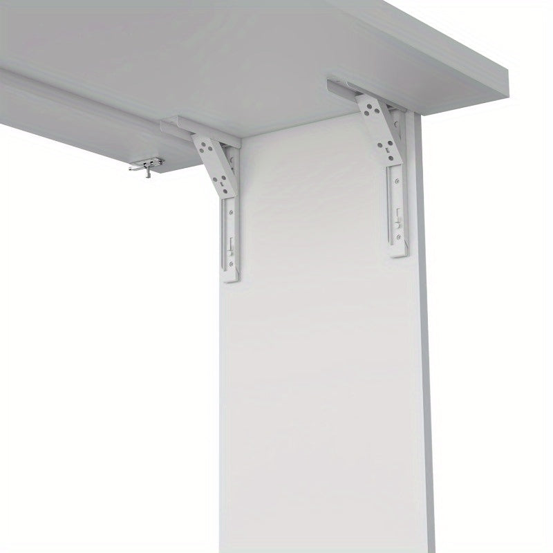 Wall-Mounted Foldable Table with Multiple Shelves - Space-Saving Modern Design, No Assembly Required, Durable Non-Wood Material, White - Ideal for Small Kitchens, Apartments & Contemporary Decor
