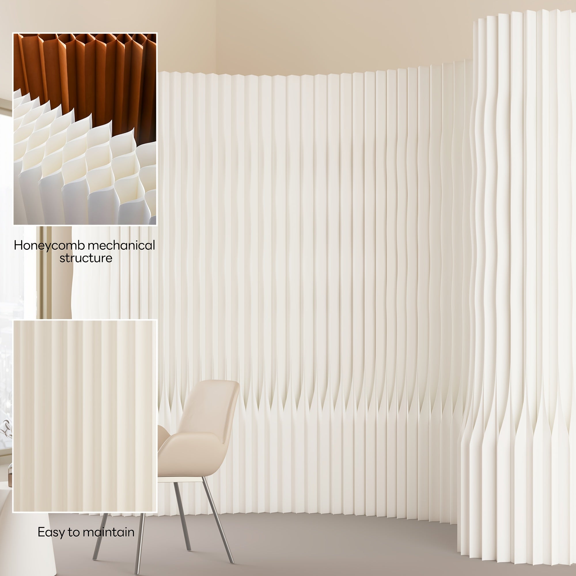Foldable Kraft Paper Room Divider Screen, Easy to Carry And Space Saving, Can Be Flexibly Placed In Offices, Living Rooms, Beauty Salons And Other Places.